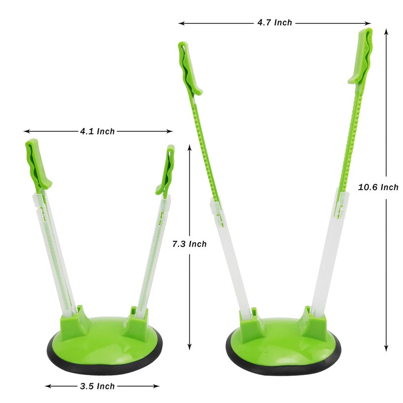 Ruibo Baggy Rack Hands-Free Clip Food Storage Freezer Baggy Holder Pack 3 Green - Image 3